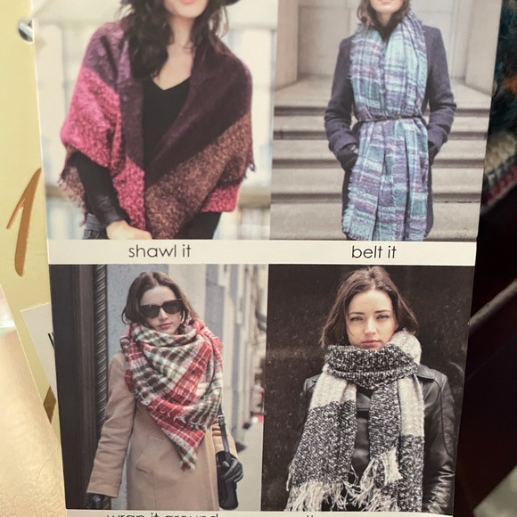 NYC ~ black & gray checkered scarf "Baby its Cold Outside" ~ Multi Ways Wear - Picture 5 of 5